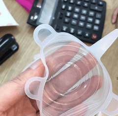 Set Of 6 Round Silicone Stretch Lids