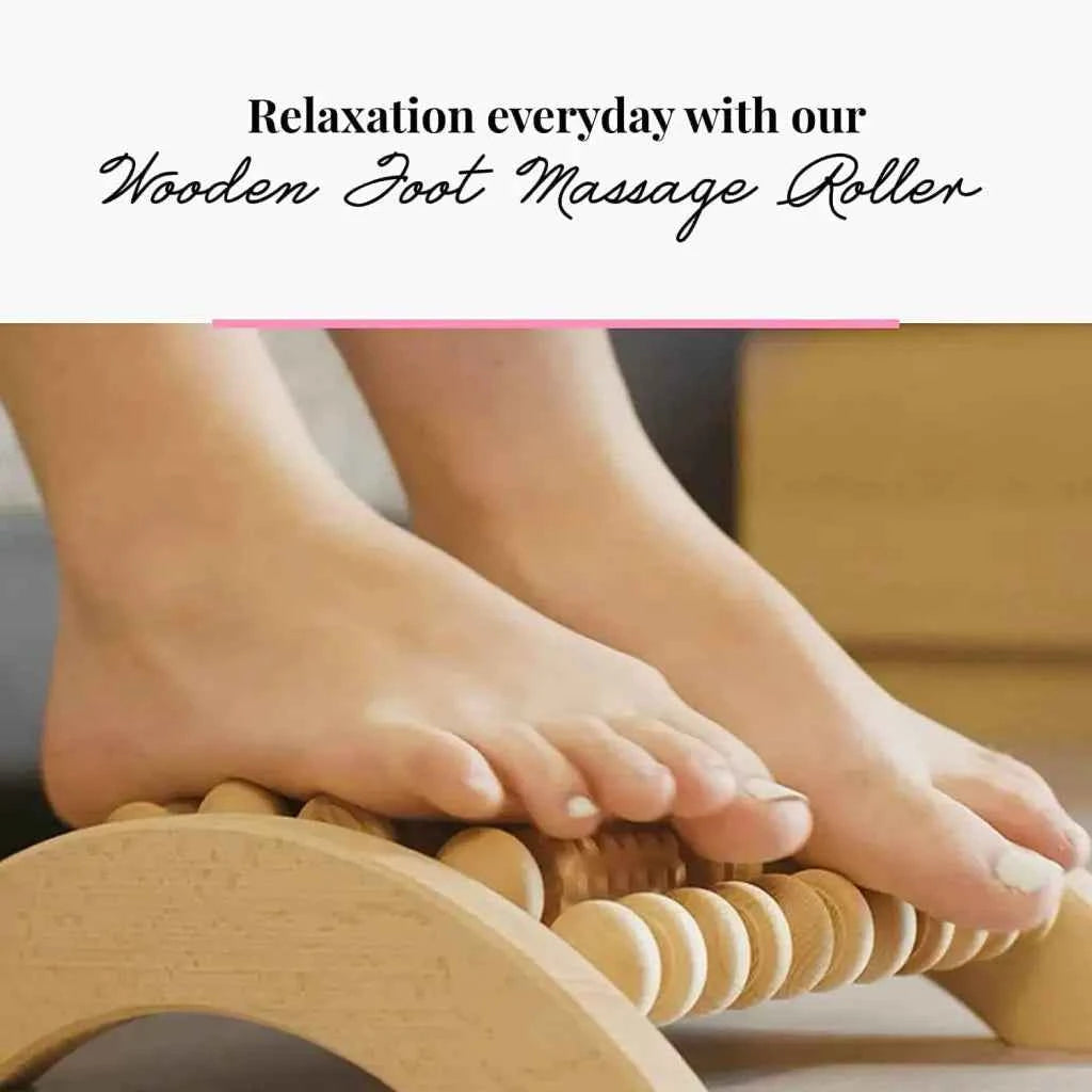 Wooden Foot Massager — Multi-Roller Foot Relaxation Tool