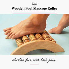 Wooden Foot Massager — Multi-Roller Foot Relaxation Tool