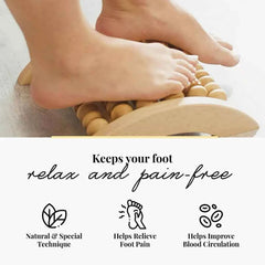 Wooden Foot Massager — Multi-Roller Foot Relaxation Tool