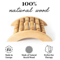 Wooden Foot Massager — Multi-Roller Foot Relaxation Tool