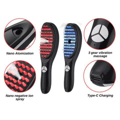 Hair Therapy LED Brush With Mist & Vibration