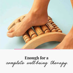 Wooden Foot Massager — Multi-Roller Foot Relaxation Tool