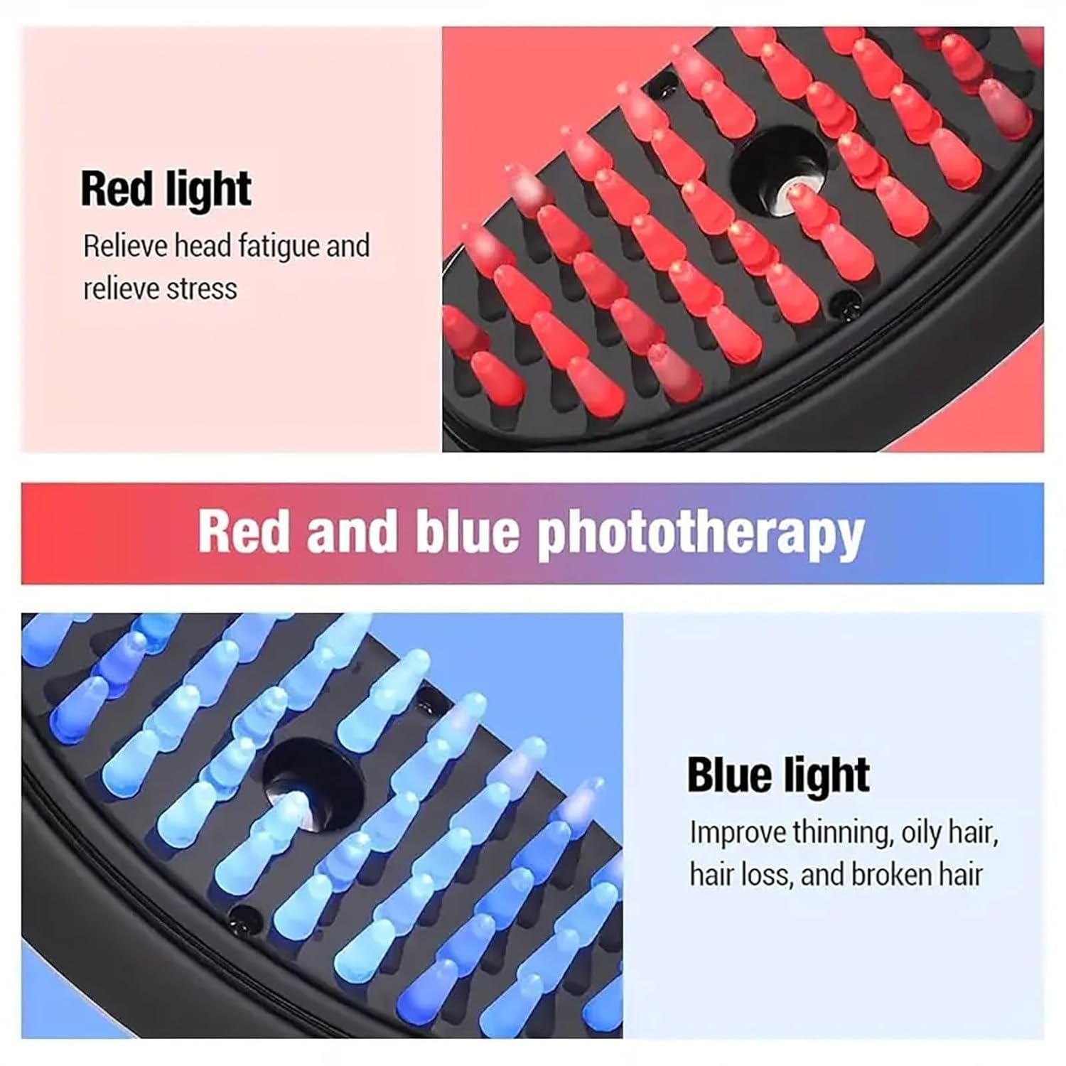 Hair Therapy LED Brush With Mist & Vibration
