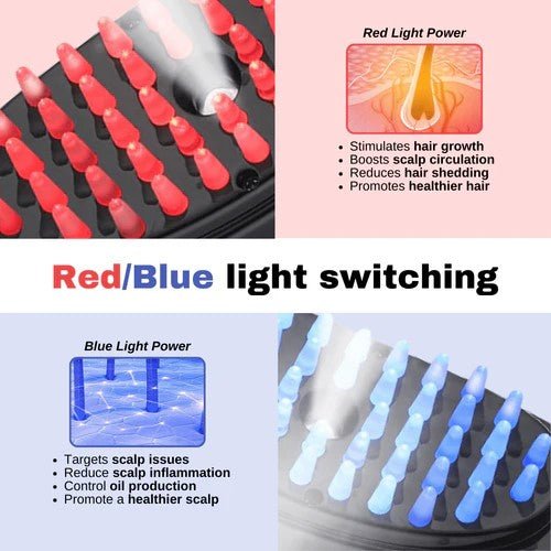 Hair Therapy LED Brush With Mist & Vibration